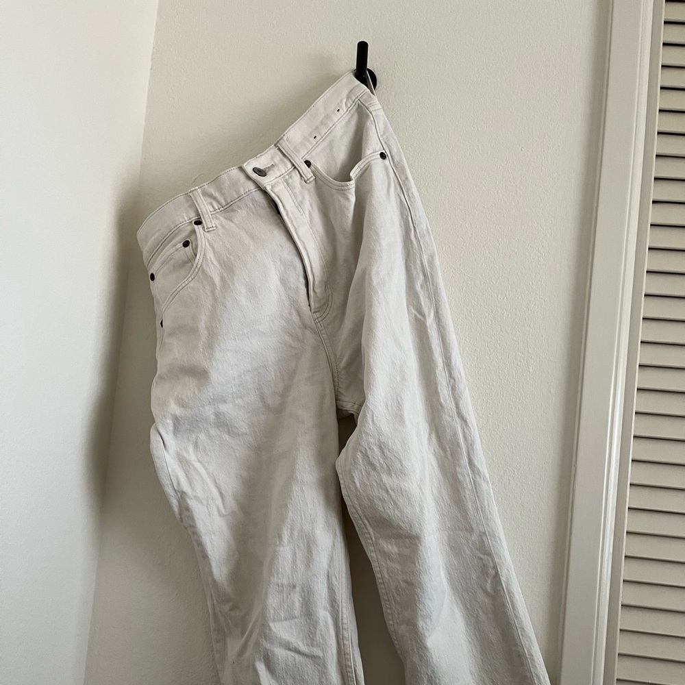 Abercrombie & Fitch Cream High-Rise Ankle Jeans- Curve Love